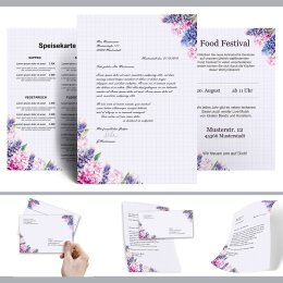 20 fogli di carta da lettera decorati Fiori & Petali GIACINTI DIN A4 - Paper-Media