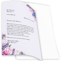 Stationery-Motif HYACINTHS | Flowers & Petals | High quality Stationery DIN A4 - 20 Sheets | 90 g/m² | Printed on one side | Order online! | Paper-Media