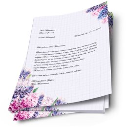 100 fogli di carta da lettera decorati GIACINTI DIN A4