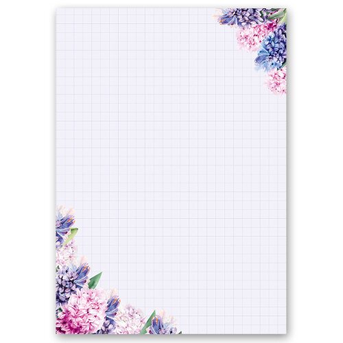 Briefpapier HYAZINTHEN - DIN A4 Format 250 Blatt Blumen & Blüten, Einladung, Paper-Media