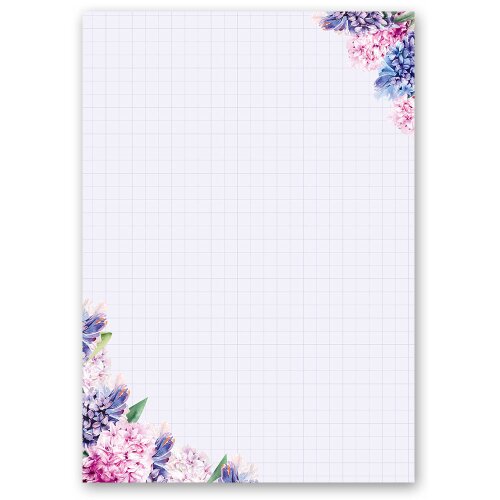 Motif Letter Paper! HYACINTHS 50 sheets DIN A5 Flowers & Petals, Invitation, Paper-Media
