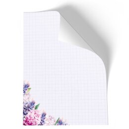 Briefpapier - Motiv HYAZINTHEN | Blumen & Blüten | Hochwertiges DIN A5 Briefpapier - 50 Blatt | 90 g/m² | einseitig bedruckt | Online bestellen!