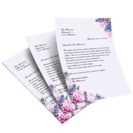 Briefpapier HYAZINTHEN - DIN A5 Format 50 Blatt