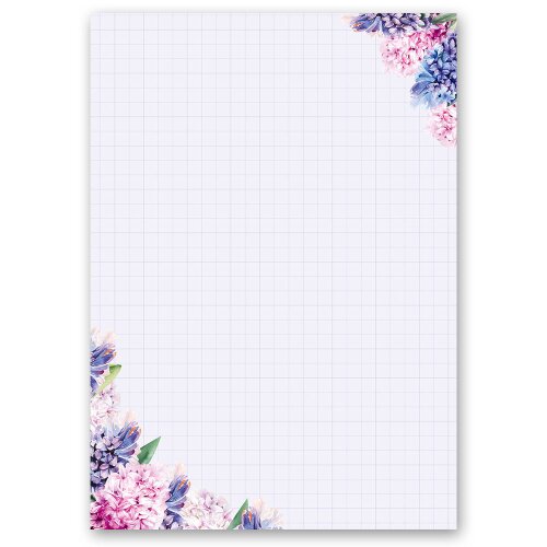 Motif Letter Paper! HYACINTHS 100 sheets DIN A6 Flowers & Petals, Invitation, Paper-Media
