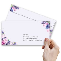 100 patterned envelopes HYACINTHS in standard DIN long format (windowless)