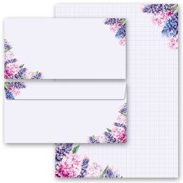 Briefpapier Set HYAZINTHEN - 200-tlg. DL (ohne Fenster) Blumen & Blüten, Geschenkset, Paper-Media