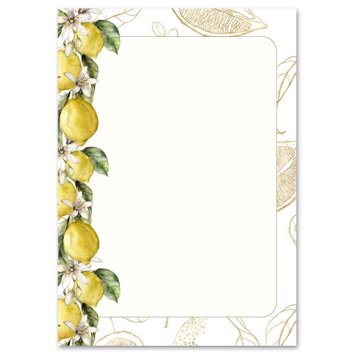 Motif Letter Paper! LEMONS 20 sheets DIN A4 Food & Drinks, Fruit, Paper-Media
