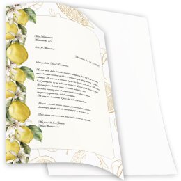 Stationery-Motif LEMONS | Food & Drinks | High quality Stationery DIN A4 - 20 Sheets | 90 g/m² | Printed on one side | Order online! | Paper-Media