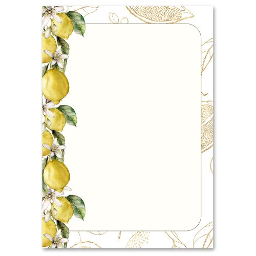Motif Letter Paper! LEMONS 50 sheets DIN A5 Food & Drinks, Fruit, Paper-Media