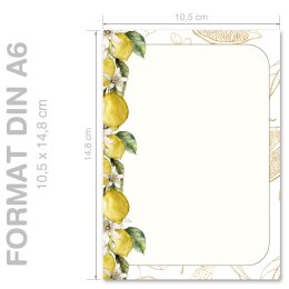 LEMONS Briefpapier Fruit CLASSIC 100 sheets, DIN A6 (105x148 mm), A6C-699-100