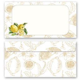 10 patterned envelopes LEMONS in standard DIN long format (windowless) Food & Drinks, Fruit, Paper-Media