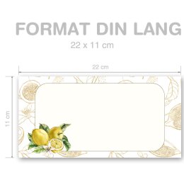 LEMONS Briefumschläge Fruit CLASSIC 10 envelopes (windowless), DIN LONG (220x110 mm), DLOF-8372-10