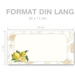 LEMONS Briefumschläge Fruit CLASSIC 100 envelopes (windowless), DIN LONG (220x110 mm), DLOF-8372-100
