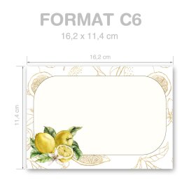 Envelopes Food & Drinks, LEMONS 10 envelopes - DIN C6 (162x114 mm) | Self-adhesive | Order online! | Paper-Media