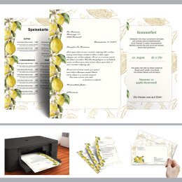 10 patterned envelopes LEMONS in C6 format (windowless)