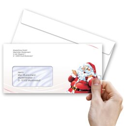 LETTER TO SANTA CLAUS Briefumschläge Christmas envelopes CLASSIC 25 envelopes (with window), DIN LONG (220x110 mm), DLMF-8347-25