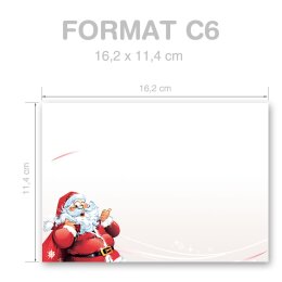 50 patterned envelopes LETTER TO SANTA CLAUS in C6 format (windowless)
