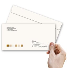 10 patterned envelopes SQUARES in standard DIN long format (windowless)