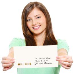 10 enveloppes à motifs au format DIN LONG - CARRÉS (sans fenêtre)