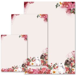 Motif Letter Paper! FLOWER BUNNIES Flowers & Petals,...