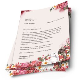 Motif Letter Paper! FLOWER BUNNIES 20 sheets DIN A4