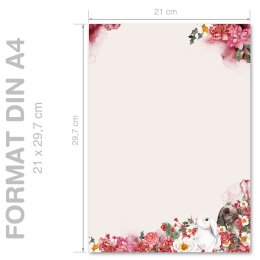 Motif Letter Paper! FLOWER BUNNIES 250 sheets DIN A4