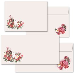 10 patterned envelopes FLOWER BUNNIES in standard DIN long format (windowless)