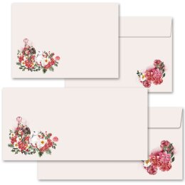 25 patterned envelopes FLOWER BUNNIES in standard DIN long format (windowless)