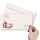 50 patterned envelopes FLOWER BUNNIES in standard DIN long format (windowless)
