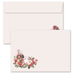 10 patterned envelopes FLOWER BUNNIES in C6 format (windowless) Flowers & Petals, Animals Spring motif Paper-Media