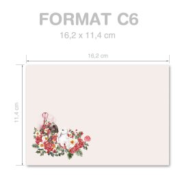Sobres Flores & Pétalos, CONEJITOS DE FLORES 10 sobres - DIN C6 (162x114 mm) | Auto-adhesivo | Orden en línea! |