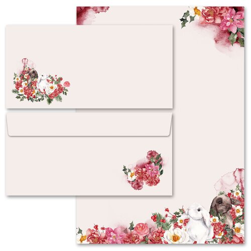 Motif Letter Paper-Sets FLOWER BUNNIES