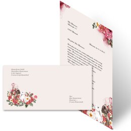 100-pc. Complete Motif Letter Paper-Set FLOWER BUNNIES
