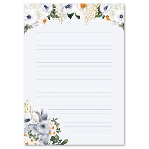 Motif Letter Paper! BUNNY MEADOW 20 sheets DIN A4 Flowers & Petals, Animals, Animals, Paper-Media
