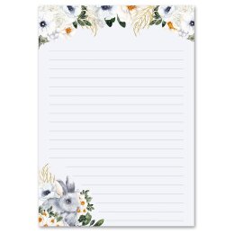 Motif Letter Paper! BUNNY MEADOW 50 sheets DIN A5 Flowers...