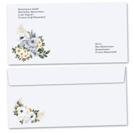Enveloppes Fleurs & Pétales, LAPIN PRAIRIE 10 enveloppes (sans fenêtre) - DIN LANG (220x110 mm) | Auto-adhésif | Commander en ligne! | Paper-Media