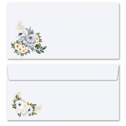 25 patterned envelopes BUNNY MEADOW in standard DIN long format (windowless) Flowers & Petals, Animals, Animals, Paper-Media