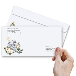 100 patterned envelopes BUNNY MEADOW in standard DIN long format (windowless)