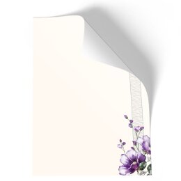 Stationery-Motif PURPLE FLOWERS | Flowers & Petals | High quality Stationery DIN A4 - 50 Sheets | 90 g/m² | Printed on one side | Order online! | Paper-Media