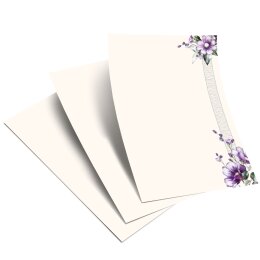 Stationery-Motif PURPLE FLOWERS | Flowers & Petals | High quality Stationery DIN A5 - 50 Sheets | 90 g/m² | Printed on one side | Order online! | Paper-Media