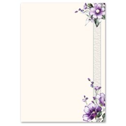Briefpapier LILA BLUMEN - DIN A6 Format 100 Blatt Blumen...