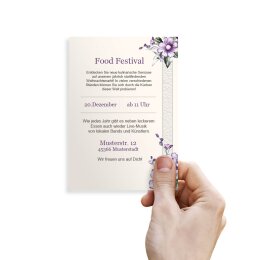 Briefpapier LILA BLUMEN - DIN A6 Format 100 Blatt