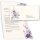 50 patterned envelopes PURPLE FLOWERS in standard DIN long format (windowless)