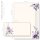 40-pc. Complete Motif Letter Paper-Set PURPLE FLOWERS
