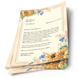 Briefpapier SPÄTSOMMER - DIN A4 Format 20 Blatt