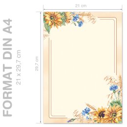 Briefpapier SPÄTSOMMER - DIN A4 Format 50 Blatt