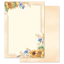 Motif Letter Paper! LATE SUMMER 50 sheets DIN A4 Flowers...