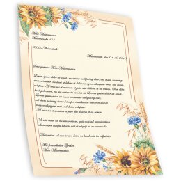 Briefpapier SPÄTSOMMER - DIN A4 Format 100 Blatt