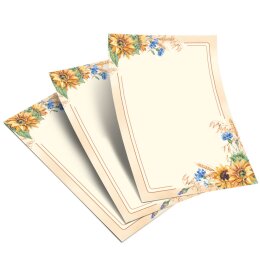 Briefpapier - Motiv SPÄTSOMMER | Blumen & Blüten, Jahreszeiten - Sommer | Hochwertiges DIN A5 Briefpapier - 50 Blatt | 90 g/m² | beidseitig bedruckt | Online bestellen!