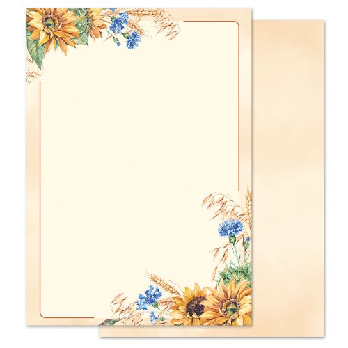 Motif Letter Paper! LATE SUMMER 100 sheets DIN A6 Flowers & Petals, Seasons - Summer, Summer motif, Paper-Media